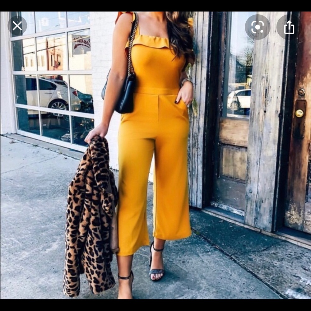 Kittenish yellow jumpsuit!